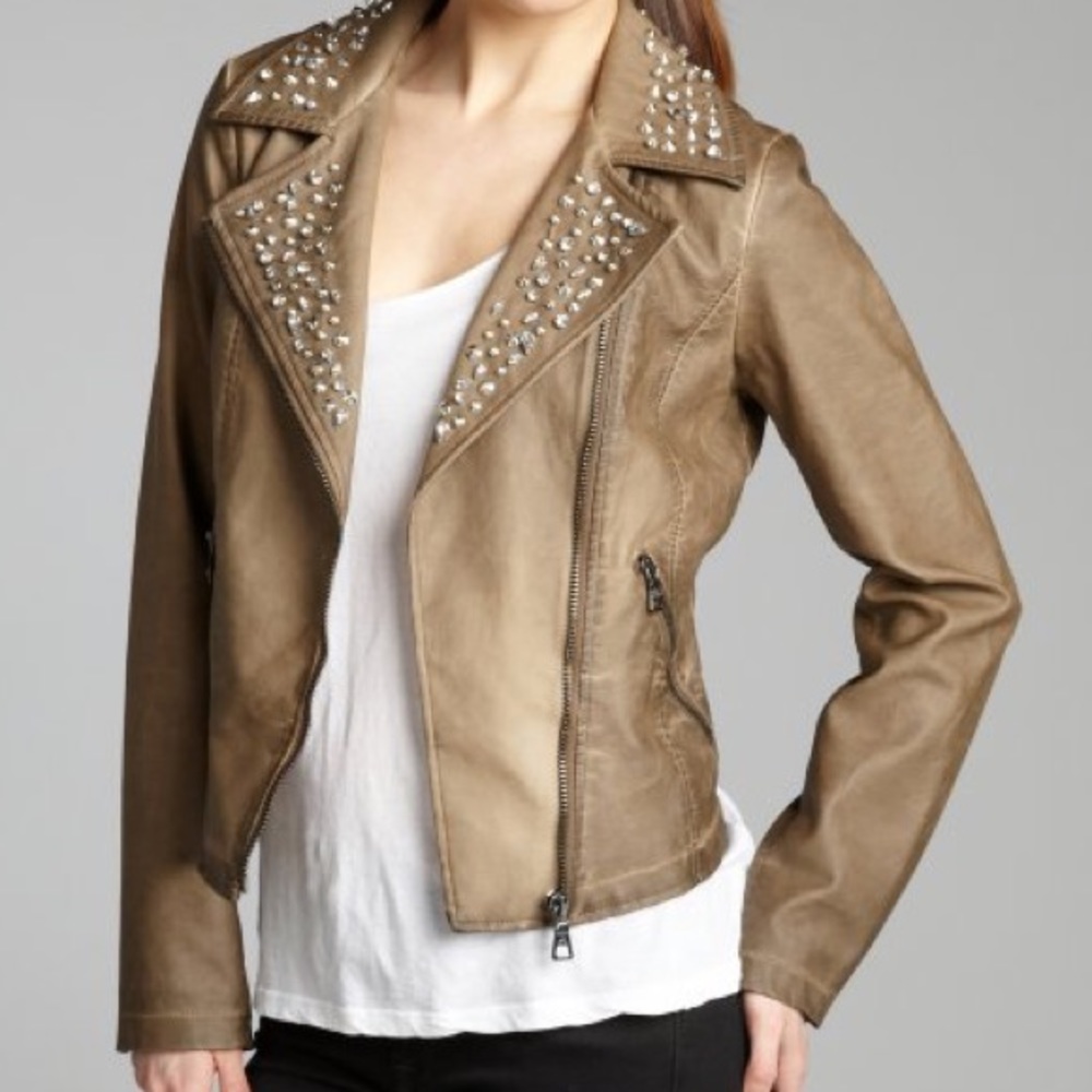 Sam Edelman Faux Leather Embellished Jacket